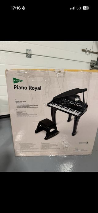 Piano de cola infantil con micrófono y taburete