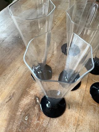 Set 6 Flûte Vetro Murano Carlo Moretti