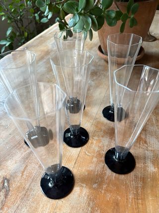 Set 6 Flûte Vetro Murano Carlo Moretti