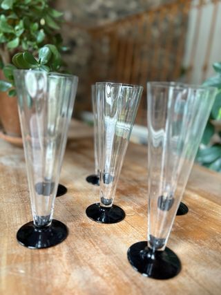 Set 6 Flûte Vetro Murano Carlo Moretti