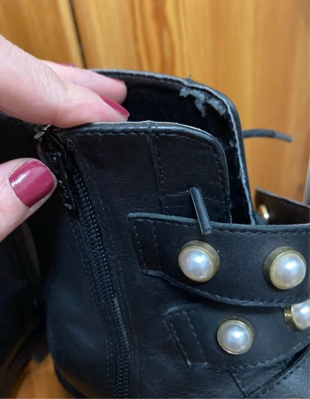 Botines Zara Negros con Perlas