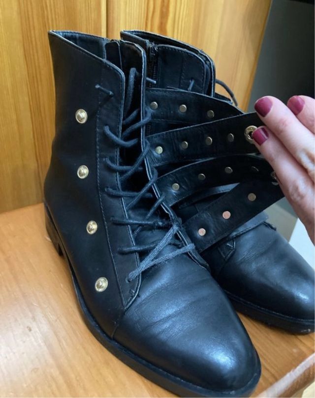 Botines Zara Negros con Perlas