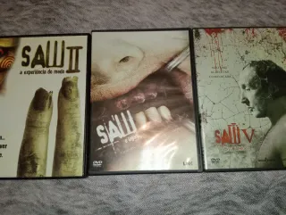 Coleção 3 DVDS Filmes Saw Terror Suspense