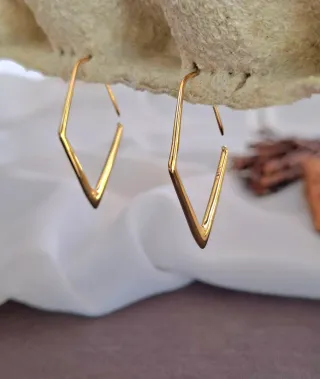 Pendientes Plata con Baño de Oro.