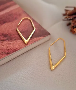 Pendientes Plata con Baño de Oro.