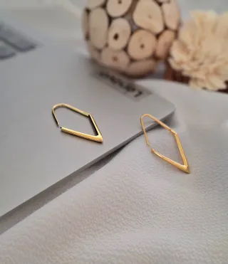 Pendientes Plata con Baño de Oro.