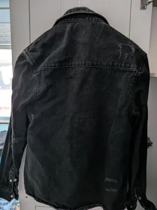 Camisa vaquera negra Zara Talla S
