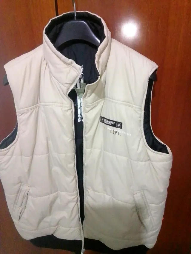 Gilet imbottito uomo beige/nero Double face