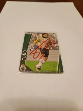 Cromo firmado Toño Racing de Santander 2012