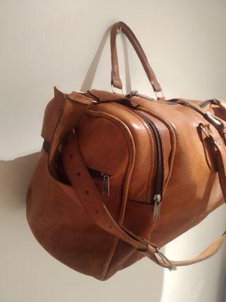 Bolsón de viaje de piel de camello
