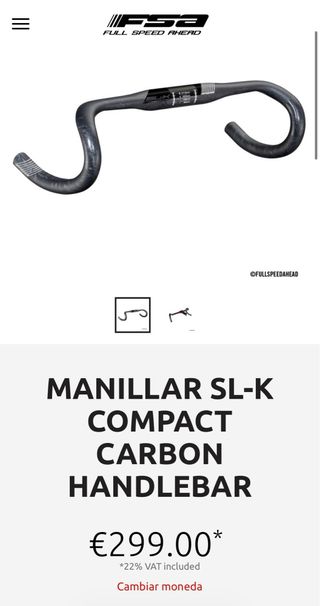 Manillar FSA SL-K Compact Carbon
