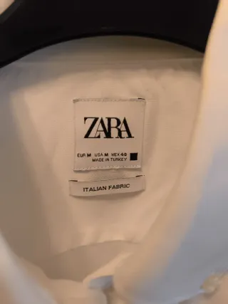 Camisa Zara Blanca Manga Larga