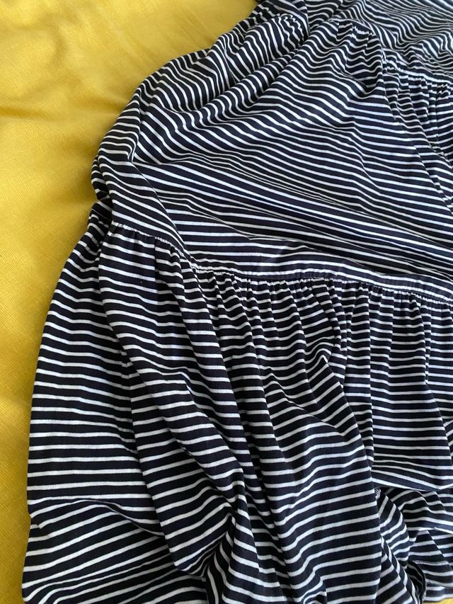 Vestido largo rayas azul y blanco