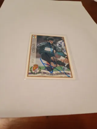 Cromo firmado César R. Valladolid 97/98