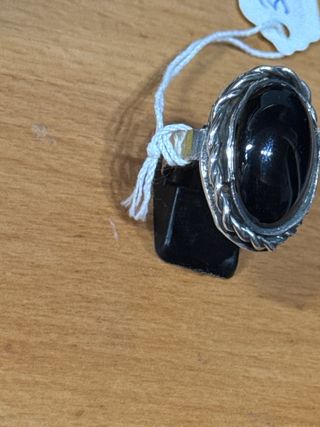 Anillo Plata Ley 925 Piedra Negra azabache