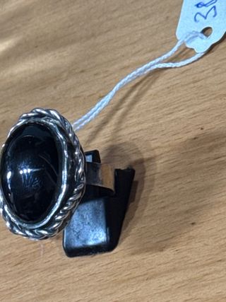 Anillo Plata Ley 925 Piedra Negra azabache