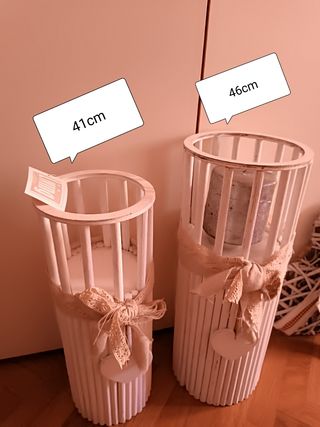 Set 2 Portacandele Cuore Bianco e Rosso