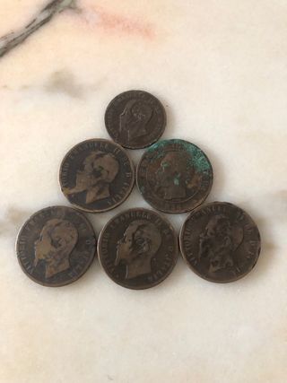 6 Monedas Bronce Vittorio Emanuele II