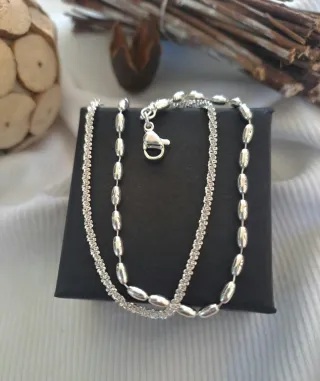 Pulsera de plata con eslabones ovalados