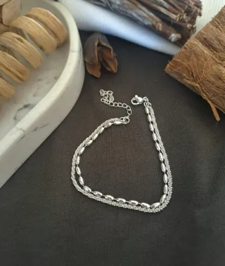 Pulsera de plata con eslabones ovalados