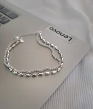 Pulsera de plata con eslabones ovalados