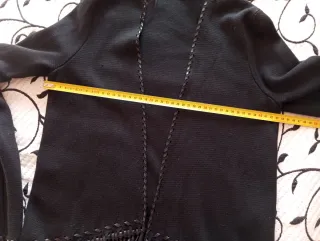 Cárdigan Zara negro con flecos 