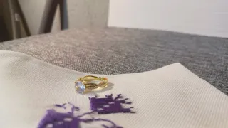 Anillo bañado en oro 14k con circonita