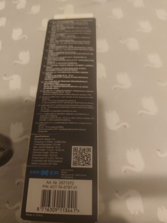 MAXXTER Palo Selfie Bluetooth con Trípode Integrad