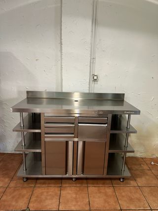 Mueble cafetero industrial acero inoxidable