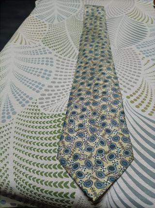 Corbata Hermes Beige y Azul