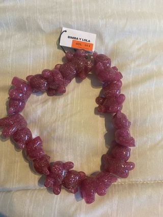 Collar Bimba y Lola Ositos Rosa Glitter