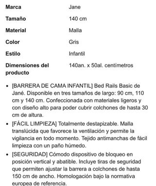 Barrera Cama Abatible Jané 140