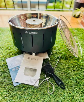 Barbecue senza fumo AOBOSI grigio/argento