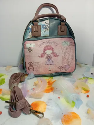 Bolso Mochila Sweet Candy Azul/Rosa