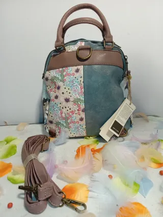 Bolso Mochila Sweet Candy Azul/Rosa