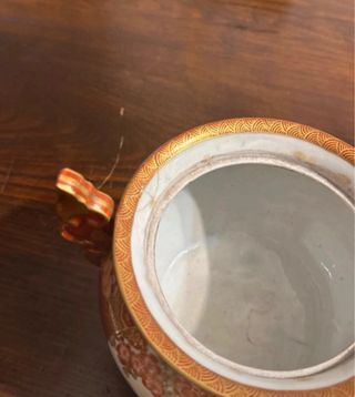 Antico Bruciatore Incenso Giapponese Kutani