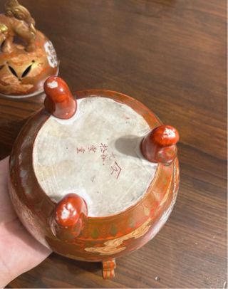 Antico Bruciatore Incenso Giapponese Kutani