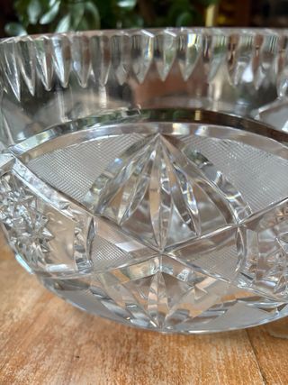 Ciotola vintage pesante in cristallo al piombo