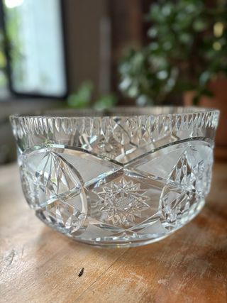 Ciotola vintage pesante in cristallo al piombo