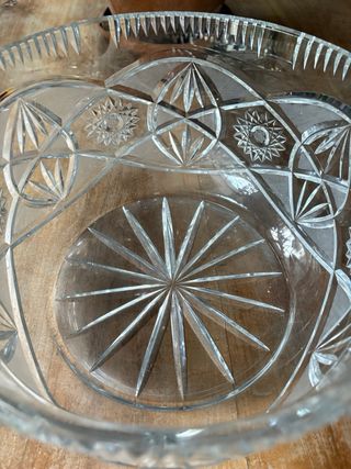 Ciotola vintage pesante in cristallo al piombo