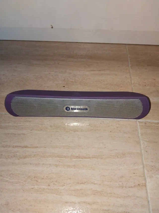 Altavoz Bluetooth Morado y Plateado
