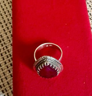 Anillo Plata y Rubí Gota