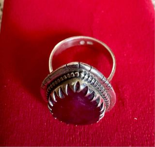 Anillo Plata y Rubí Gota