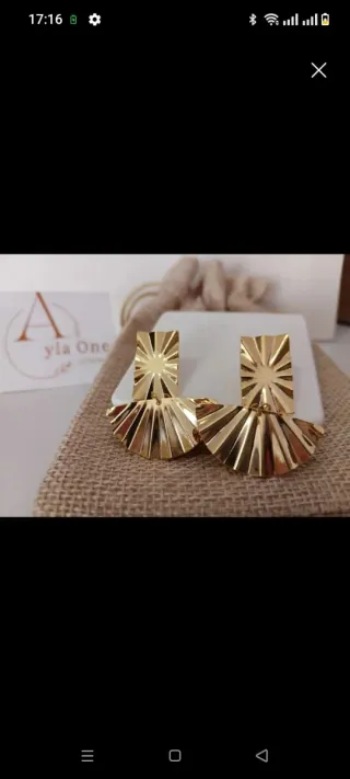 Pendientes bañados en oro 18k