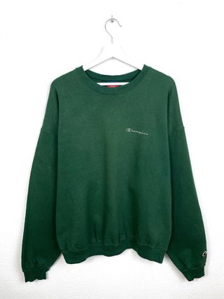 Sudadera Champion Retro Oversize Verde Y2K