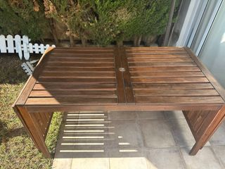 Mesa de madera Ikea exterior extensible