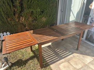 Mesa de madera Ikea exterior extensible