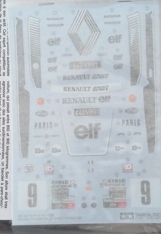 Maqueta Tamiya Renault 5 Turbo Rally 1/24