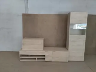 Mueble de salón modular: vitrina, TV, bar