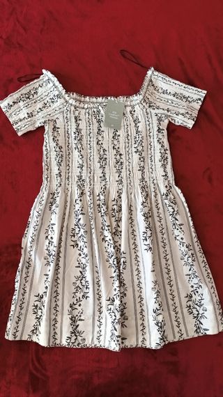 Vestido H&M Estampado Negro y Blanco